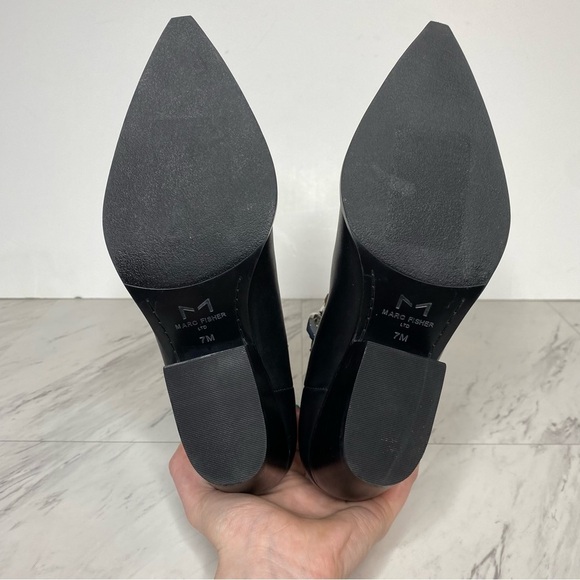 Marc Fisher Henly Black Leather Chain Bootie 7M - Picture 15 of 16